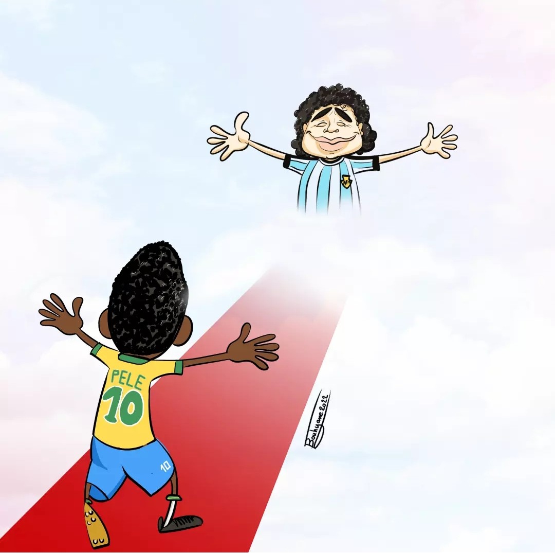 Dessin de Presse — Hommage à Pelé & Maradona