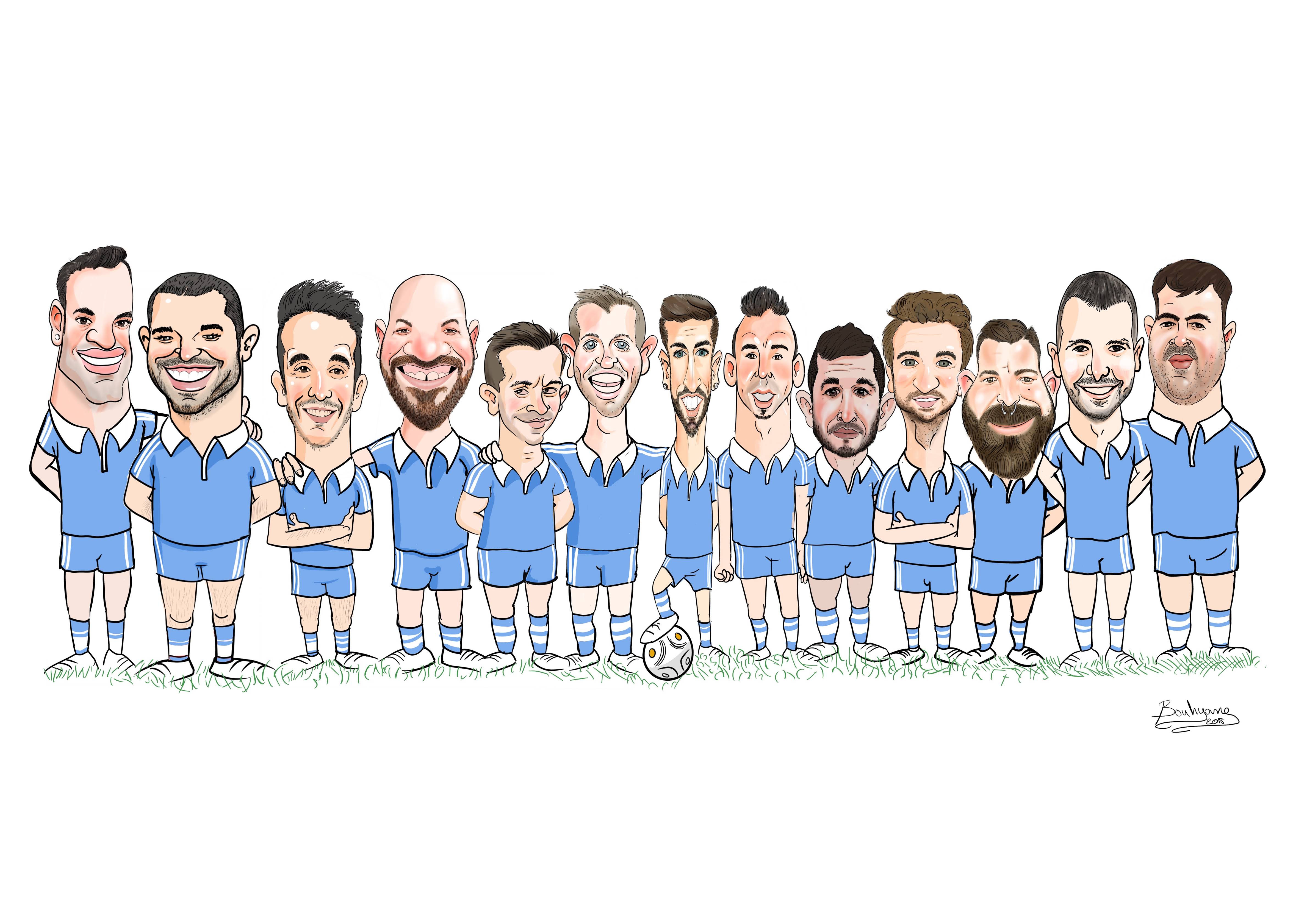 Caricature d'Équipe 13 Joueurs